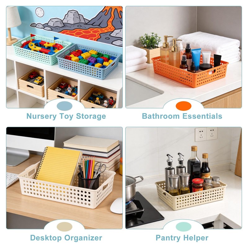 12 Pack Classroom Storage Baskets, Plastic Paper Trays for Desk