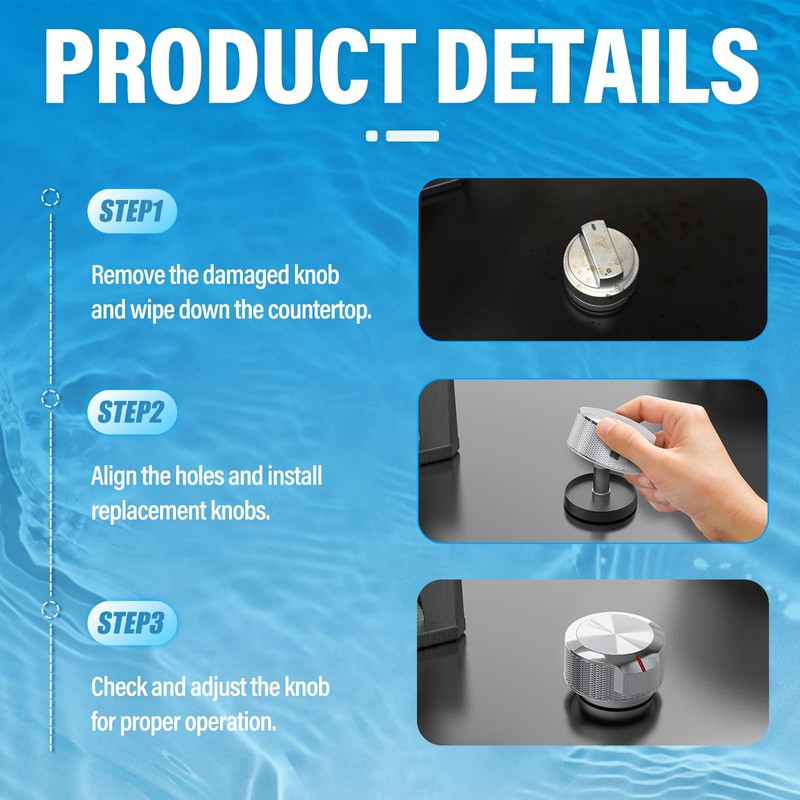 lubiyack 5PCS W10823529 W11156487 Oven Range Knob Replacement Compatible with
