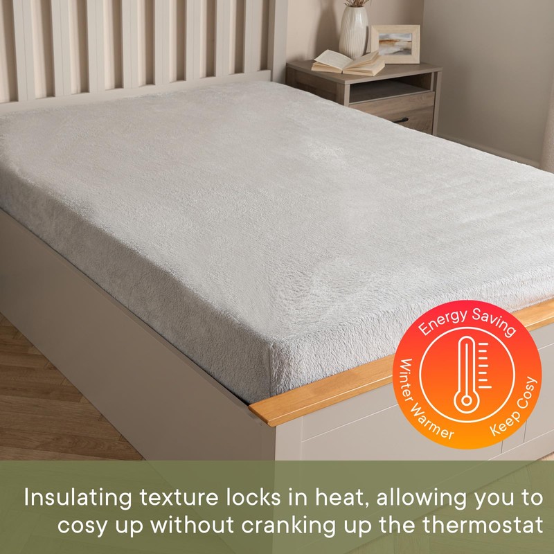 Brentfords Teddy Fleece Fitted Bed Sheet Plain Thermal Warm Soft