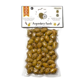 Pack of 4 Green Olives in Vacuum Bag , Marinated Olives in Savory Lemon Juice, Freshly Sealed Olives with Extra Virgin Oil 4X200g