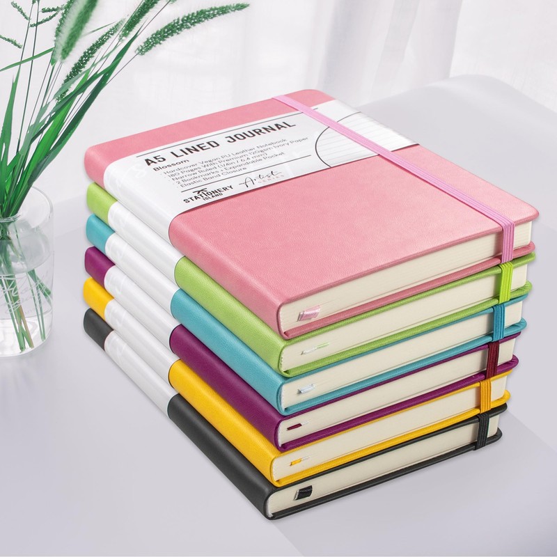 STATIONERY ISLAND Notebook A5 Lined Journal Hardcover with 120 g/m²