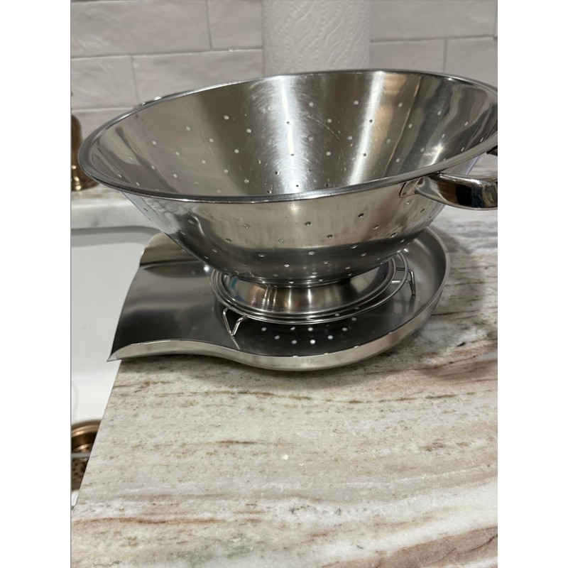 Palksky Colander and Strainer Self Drainer Base Plate Stainless Steel
