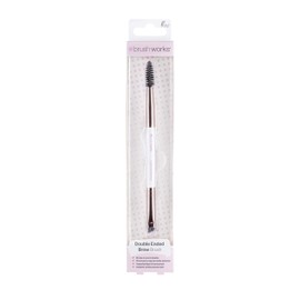 Brushworks White & Gold Brow Duo Brush