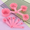 CosCosX Plastic Measuring Cups&Measuring Spoons Set with Handle Measuring Scoop