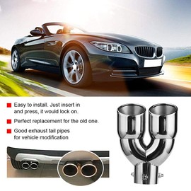 Exhaust Pipe Trim Car Dual Exhaust Tail Pipes Stainless Steel Muffler Tips Exhaust Trim 63-76-220