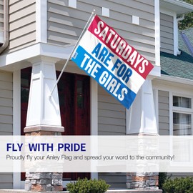 ANLEY Fly Breeze 3x5 Foot Saturdays Are For The Girls Flag - Vivid Color and UV Fade Resistant - Canvas Header and Double Stitched - Male Fraternity Flags Polyester with Brass Grommets 3 X 5 Ft