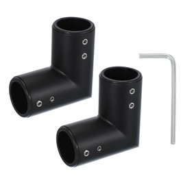 PATIKIL Window Corner Curtain Rod Connector, 2 Pcs 90° Curtain Rod Corner Connector Hinged Elbow Connector with Screwdriver for 1 Inch Bay Window Curtain Rod, Black