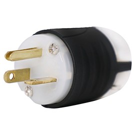 Pass & Seymour PS5466-X 3 Wire 2 Pole Angled Polarized Extra Hard Use Grade Straight Blade Plug 250 Volt AC 20 Amp NEMA 6-20P Black/White