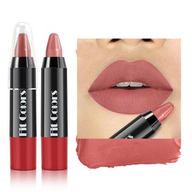 Lápiz de labios mate ultra chic,Crayón de labios rico en vitamina E,Color mate ligero sin secarse ni desvanecerse,Maquillaje de labios resistente al agua de larga duración (03#, M)