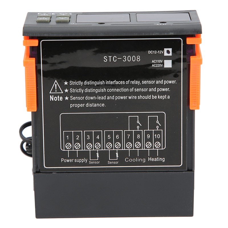 STC-3008 Dual Display Dual NTC Probe Sensor Digital Temperature Thermostat