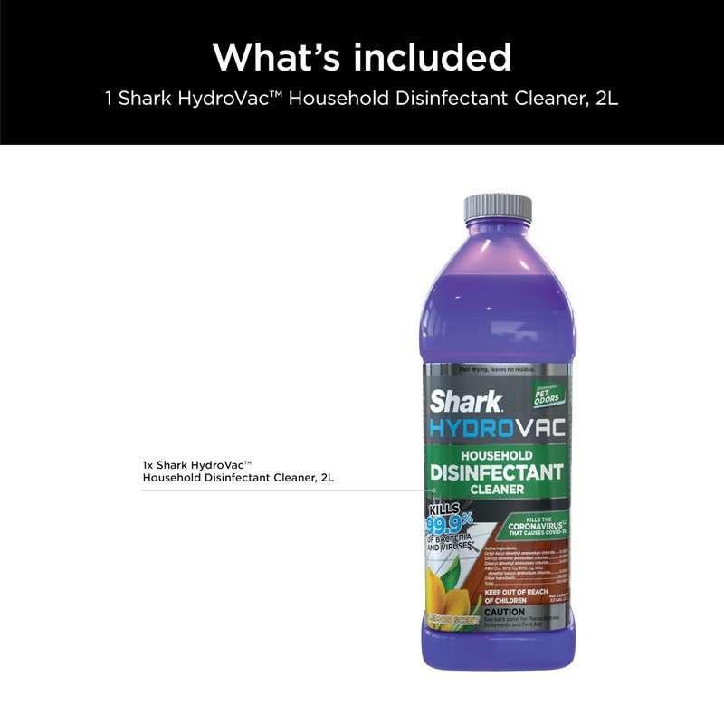 Shark HydroVac Household Disinfectant Cleaner, Kills 99.9% of Bacteria &