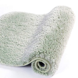 Walensee Bathroom Rug Non Slip Bath Mat for Bathroom (16 x 24, Pale Green) Water Absorbent Soft Microfiber Shaggy Bathroom Mat Machine Washable Bath Rug for Bathroom Thick Plush Rugs for Shower