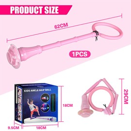 TOPRUNYI Swing Wheel mit Lichtrad,Springring Fußkreisel Kinder mit Nachtleuchteffekt,Faltbarer Blinkender Sprungball,Kinder Blinkender Springring,Geschenke für Mädchen 3+ Jahre (Rosa)