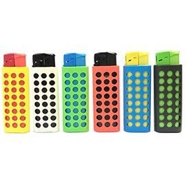 HHB Eclipse Assorted Refillable Electronic Regular Flame Lighter W/Silicone Sleeve, 15ct, 1274SLEEVE-15