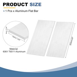 MECCANIXITY Square Aluminum Flat Bar, 15/64" Thick 4" Width 8" Length 6061 Aluminum Flat Plate, 6 x 100 x 203mm T6511 Solid New Mill Stock for Industrial