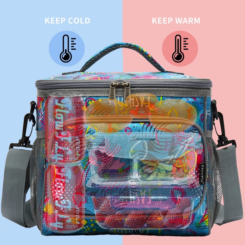 FlowFly Insulated Reusable Lunch Bag Adult Large Lunch Box for