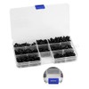 340Pcs Flange Self Tapping, Black Galvanised Screws Large Flange Head