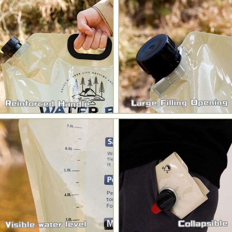 HIKEMAN Camping Water Container Bag - Collapsible Water Storage Carrier