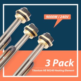 Lisnhlin Titanium HE 90240 Heating Element 3PCS Replacement for EcoSmart ECO 18 27 36 9KW 240V Tankless Water Heater Element Parts Replaces He 80240 R004709024S SGB-2903 HA-P004 HA-P005 Screw-In