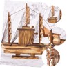Operitacx Classic Wooden Sailboat Ornament Sailing Ship Model Toy Mediterranean