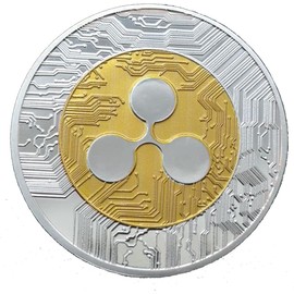 Ripple Coin XRP Cryptocurrency Coin, Collector's Rare Cryptocurrency Coin with Clear Protective Cover