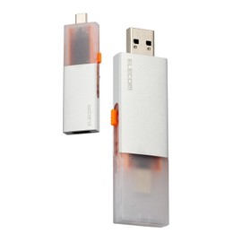 Elecom ESD-EWC1000GSV External SSD, 1TB USB3.2 (Gen2) Compatible, Slide Type, Type A, Slide Switch, Silver, Slide Type C