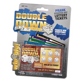 DOUBLE DOWN - Casino Night Fake Scratch Off Cards (5 tickets) - Win $1000 or $5000 - Prank Winning Scratcher Tickets for Casino Theme Party Gags, Games, Jokes & Decorations - Pranks for Adults