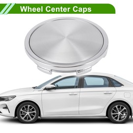 HOPESPANNER Universal Wheel Center Caps Hub Caps Rim Center Caps Plastic 1 Pc for Ford for Chevy with Silver Tone Sticker OD: 65mm/2.56" Silver Tone