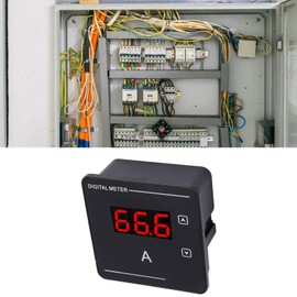Digital Ammeter Panel, AC Current Meter, 1-120A Measurement Range, Backlit Display LED Screen, No External Power Needed, High Efficiency Measuring