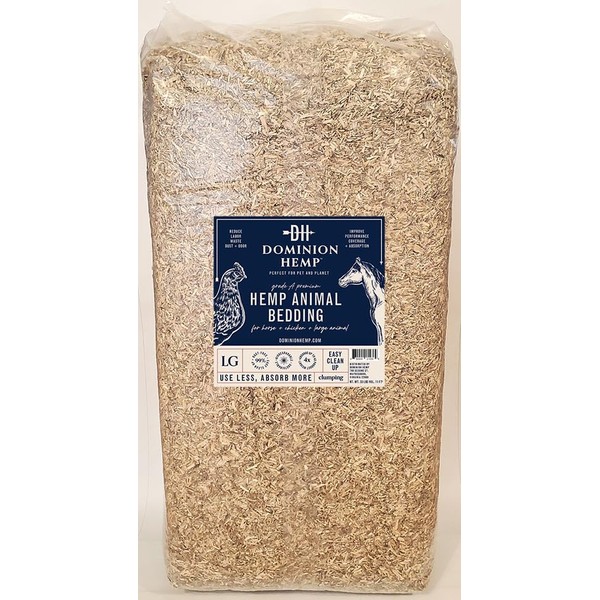 33Lb. Bag of Grade A Premium Hemp Bedding, Chicken Coop Bedding! 1 Bag of Hemp Equals 3 Bags of Pine Shavings, Covers 121 Sq. Feet, Low Dust, Absorbs Odors, Easy Clean up!