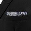 S&W SHLAX&WING Mens Pocket Square Pailsey Dark Blue Navy Silver
