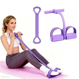 2 Pcs Kit Ligas de Resistencia para Ejercicio, con Bandas de Resistencia equipado con Hand Grip y Pedal más Bandas Elasticas de Silicona, Tobillo de 6