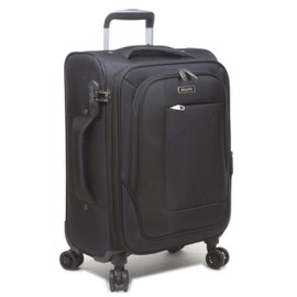 Dejuno Twilight Lightweight Nylon Spinner Luggage, Black, 3-Piece Set