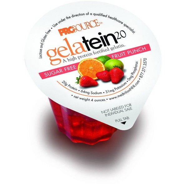 Gelatein 20 Oral Protein Supplement Fruit Punch Flavor 4 oz. Cup Ready to Use, 11693 - ONE Cup