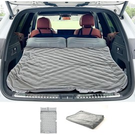 ONTYZZ Car Inflatable Bed Car Mattress SUV Air Mattress 2 Person Airbed for Travelling Camping Mat Self Inflating Sleeping Mats with Foot Pump & Cushion Inflatable Camping Bed 183 * 13 * 7CM