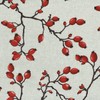 Rose Hips fabric - rich ruby red fruit on charcoal