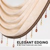 ELKCA Beige Chenille Waterfall Valance for Living Room,4 Hollow Swag