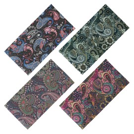 SMEHCF 4 Multipurpose Bandanas for Women Men Headband Balaclava Hair Head Scarf Face Half Airsoft Paintball Mask Neck Gaiters Breathable Washable Colorful Cashew Flower Cool Colors