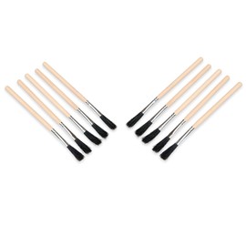 LavaTap Flux Brush 10 Pack – Wooden Handle Brushes with Steel Grip for Low Hair Loss – Ideal for Soldering Flux, Glue, Resin, Crafts, Woodworking & DIY Projects