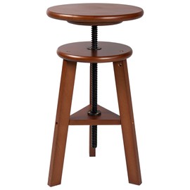DJAR Wooden Drafting Stool, Beech Wood, Artist Stool Chair with Adjustable Height, Supports Up to 180 Lbs, for Artists, Home, Kitchen, or Office, Walnut