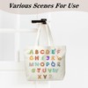 JUSITAKEET Alphabet Themed Tote Bag, Book Canvas Tote Bags Gift,