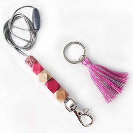 Beaded lanyard, breakaway lanyard, lanyard necklace, id badge lanyard, teacher lanyard, comes with Key ring,teacher gift,silicon lanyard,for teacher, employees or students (B08)