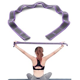 STAYOUNG Banda de Resistencia, Banda Deportiva para Fisioterapia, Yoga, rehabilitación y Ejercicio en casa, Lavable, Alta Elasticidad, Violeta, 1,1 Metros