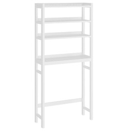 HOOBRO Over The Toilet Storage Shelf, 4 Tier Over Toilet Bathroom Organizer, 23.6" L x 9.4" W x 65.7" H, Space-Saving, Stable, Easy Assembly, for Bathroom, Laundry, Restroom, White WT04TS01G1