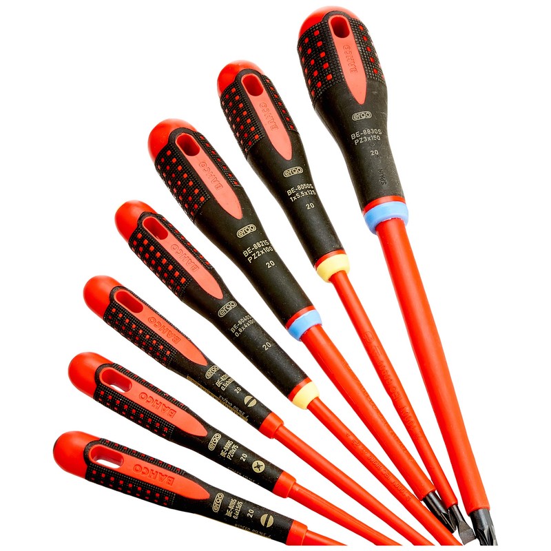 Bahco 9888S BE-9888s VDE Ergo Slot/Pozi Screwdriver Set (7 Pieces)