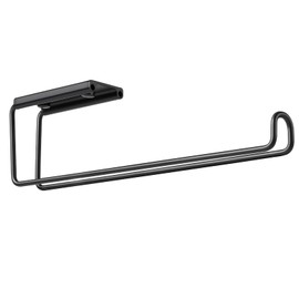 Brencco Kitchen Roll Holder, Wall Mount, Aluminium, Black - Modern Design, Two Installation Methods