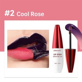 Peel Off Lip Stain | Delineador de Labios Despegable A Prueba Agua | Lip Liner Stain Peel Off | Tinte de Labios Larga Duración Despegable | Maquillaje Lápiz Labial (#2 Cool Rose, 10ml)