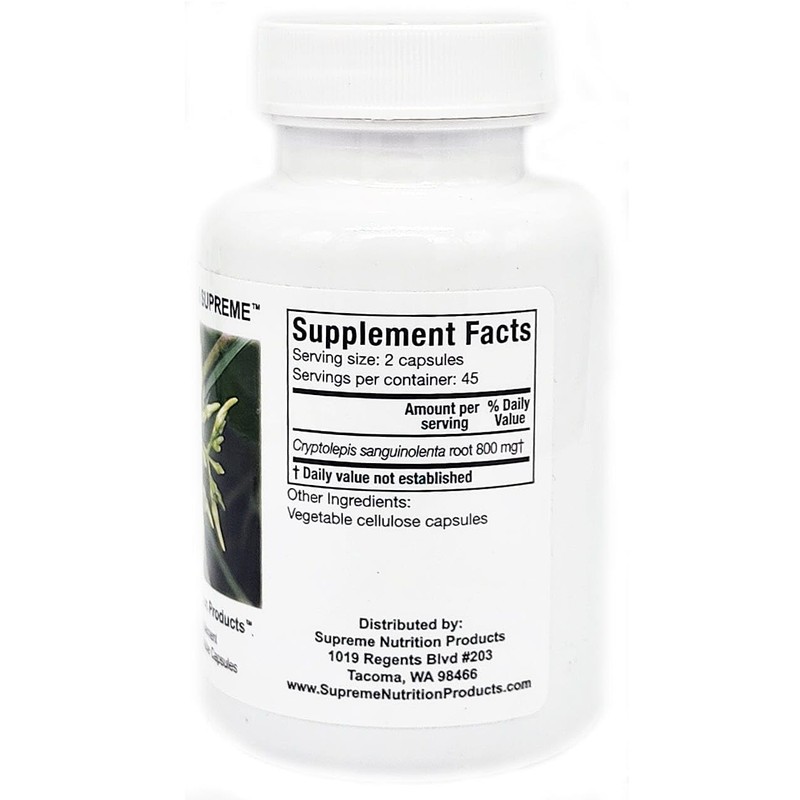 Supreme Nutrition Cryptolepis Supreme, 90 Pure Vegetarian Capsules