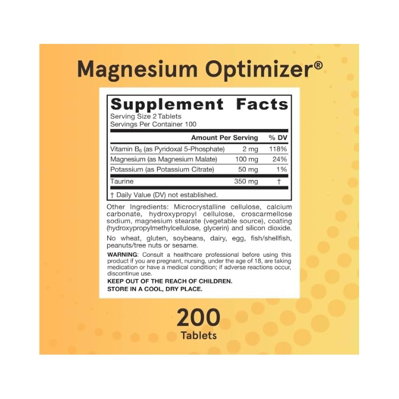 Jarrow's Magnesium Optimizer & Vitamin B6 200 Vegan Tablets