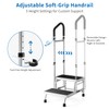 NORTTA 2-Step Stool with Adjustable Handrail for Adults - Lightweight